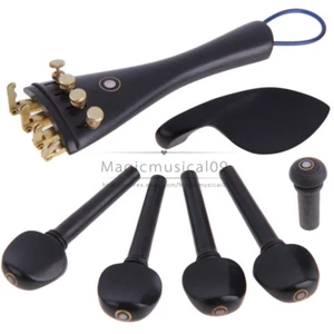 4/4 Ebony Wood violin Parts Accessories Set of 13pcs G/G - Picture 1 of 7