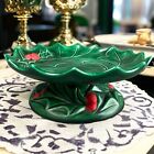 Holland Mold Vintage Holly Leaves and Berries Ceramic Cake/Desert Stand, Footed
