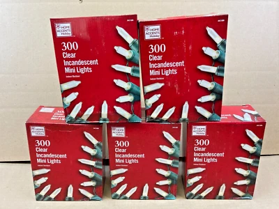 5 Boxes - 300 Light Clear Incandescent  Mini Christmas Lights Home Accents  - Image 1 of 3