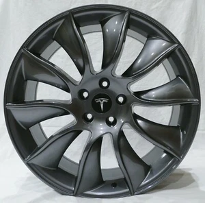PREMIUM Tesla Model 3/Y 20" (20 inch) True Turbine Wheels Light Gunmetal (4 pcs) - Picture 1 of 11