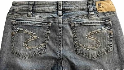 银色牛仔裤 Co. 刺绣 Aiko 尺寸 W31 英寸 X 31 英寸长 (133.C) — 第 1/4 张图片