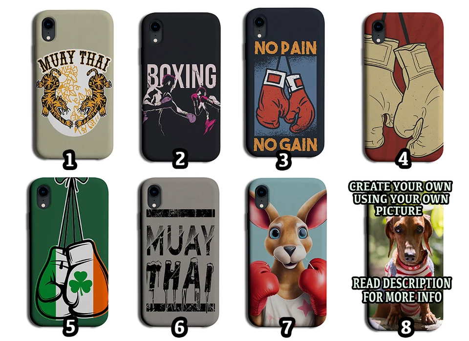 Boxing Phone Case Cover Boxer Glove Gloves Design Mens Boys Muay Thai Fighter — 第 1/1 张图片
