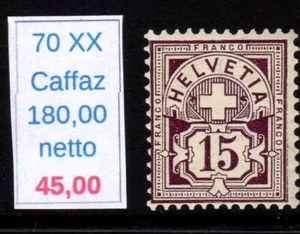Svizzera Helvetia 1867 1878 cifra sormontata da una corce c 15 - Imagen 1 de 1