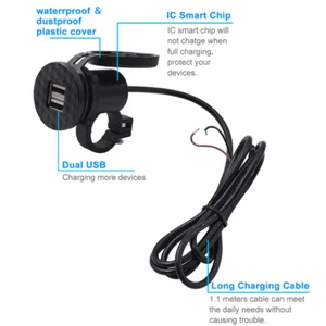 USB Socket Charger Motorcycle Usb Panel Motorcycle Usb Socket - Zdjęcie 1 z 11