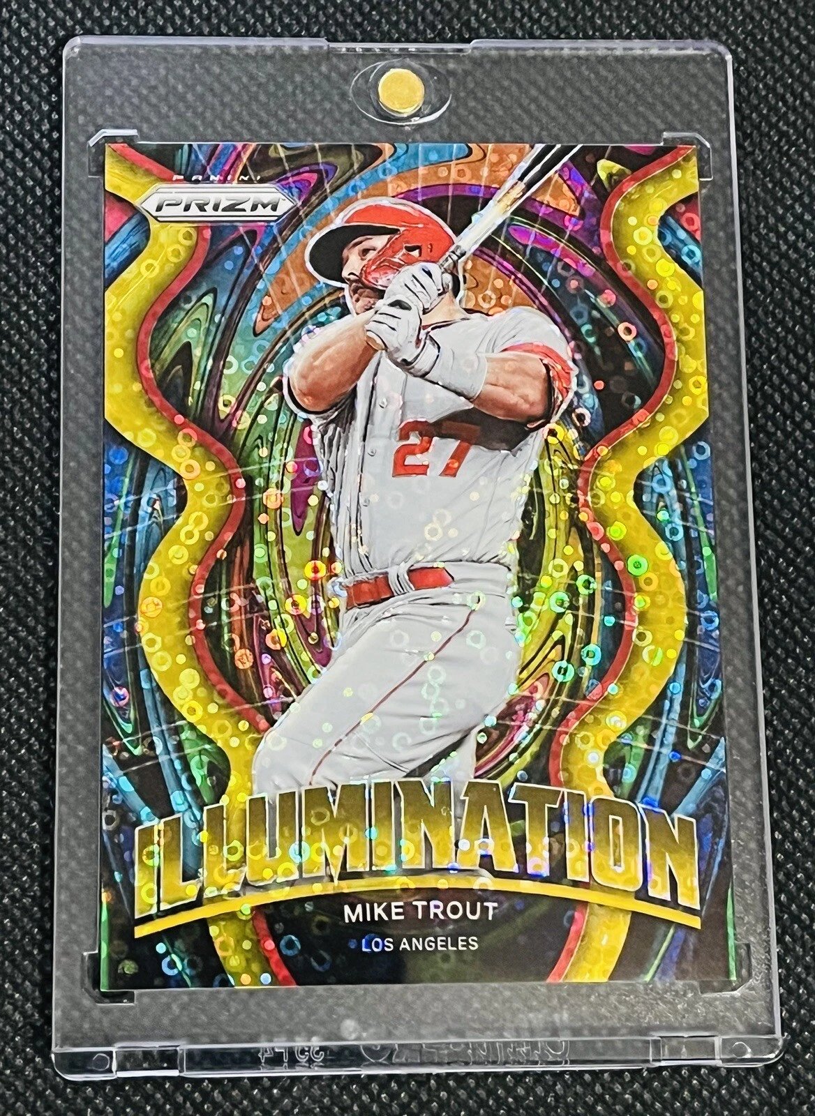 2022 PRIZM MIKE TROUT GOLD DONUT CIRCLES ILLUMINATION #D/10 ANGELS