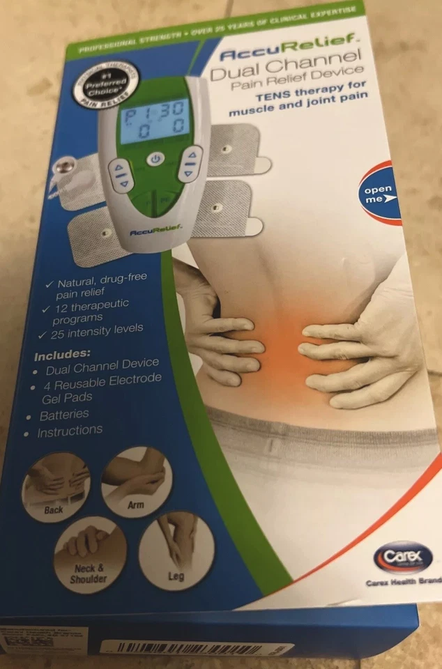 AccuRelief Dual Channel Tens Therapy Electrotherapy Pain Relief System