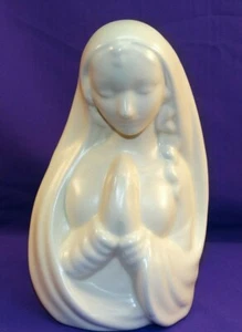 VINTAGE HAEGER USA POTTERY BLESSED MADONNA PRAYING PLANTER HEAD VASE 9 TALL - Picture 1 of 7