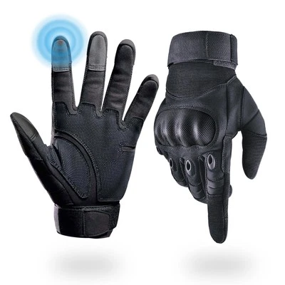 Tactical Gloves for Men, Shooting Gloves Hard Shell Knuckle Protection Leathe... - Image 1 of 4