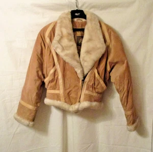 Super coole BOMBERJACKE von WILSONS 80er Leder & weiches Kunstfell Vintage Sm Md - Bild 1 von 19