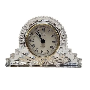 Godinger Crystal Legends Lead Crystal Large Mantle Clock 6 X 4 - Picture 1 of 7