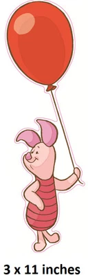 11-дюймовый съемный самоклеящийся воздушный шар Piglet Balloon Winnie The Pooh Disney - Изображение 1 из 2