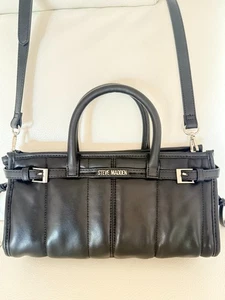 NWT STEVE MADDEN BBREECE CROSSBODY BAG TOP HANDLE SATCHEL BLACK - Picture 1 of 7