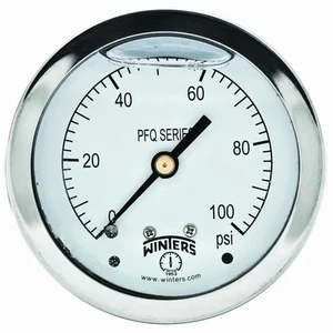Winters 2-1/2" Dial Size, Liquid Filled Industrial Pressure Gauge, Brass Inte... - Picture 1 of 1