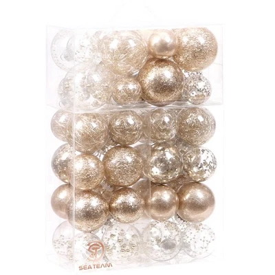 Juego de adornos de bolas de árbol de Navidad de plástico transparente irrompible de varios tamaños, decoración... Foto 1 de 4