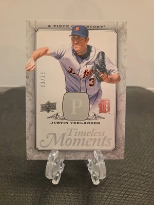 2008 Upper Deck A Piece Of History Justin Verlander Timeless Moments # 13/25 - Image 1 of 2