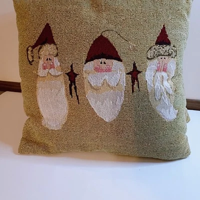 Fiddlestix Tapiz Primitivo Navidad Almohada Papá Noel Decoración Vacacional Foto 1 de 4