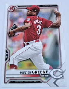 2021 Hunter Greene Bowman Card #BP-127 Cincinnati Reds Baseball MLB Prospect - Picture 1 of 2