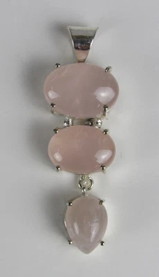Colgante de cuarzo rosa de ley 925 JK009 Foto 1 de 4