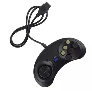 2X 6 Button Game Pad Controller For SEGA Genesis Black Old School Classic New - Picture 1 of 4