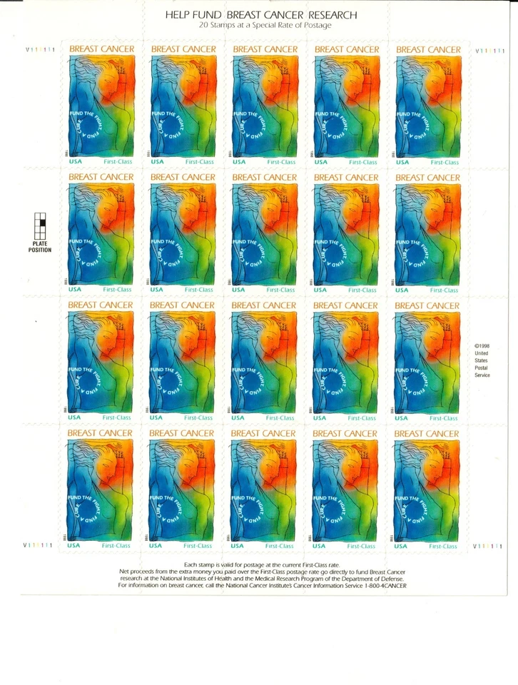 Scott B1 32¢ Breast Cancer Semi postal MNH Free Shipping in the USA - Image 1 of 1