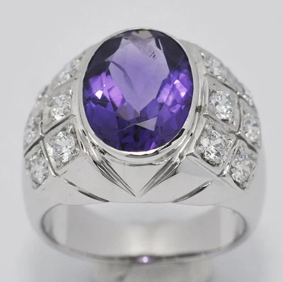 BELLISSIMO L'ANELLO IN ARGENTO 925 CON AMETISTA NATURALE 11,65 CT - Immagine 1 di 4