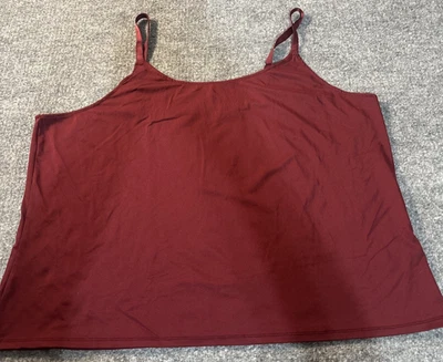 Camiseta sin mangas Coldwater Creek para mujer 2X rojo granate correas ajustables lisas Foto 1 de 4