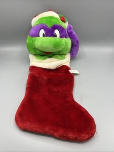 VTG Teenage Mutant Ninja Turtles Christmas Stocking 1990’s Donatello Plush - Picture 1 of 8