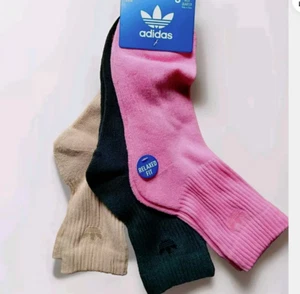 ADIDAS Originals 3-pair Quarter socks 3pk Wicking Ankle socks Size L 10-12 Multi - Picture 1 of 11