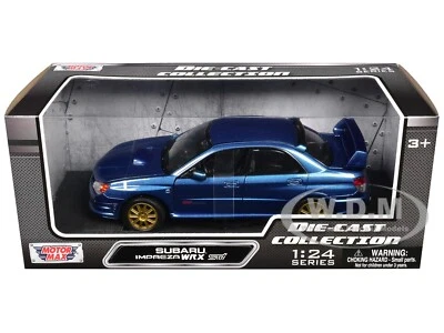 SUBARU IMPREZA WRX STI BLUE 1/24 DIECAST MODEL CAR BY MOTORMAX 73330 - Image 1 of 4