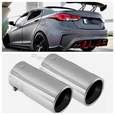 2PCS For Hyundai Elantra Car Exhaust Pipe Tip Rear Tail Throat Muffler US Foto 1 de 4