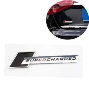 Universal 3D Car Aluminum Badge SUPERCHARGED Motorsport Emblem Black Silver - Picture 1 of 8