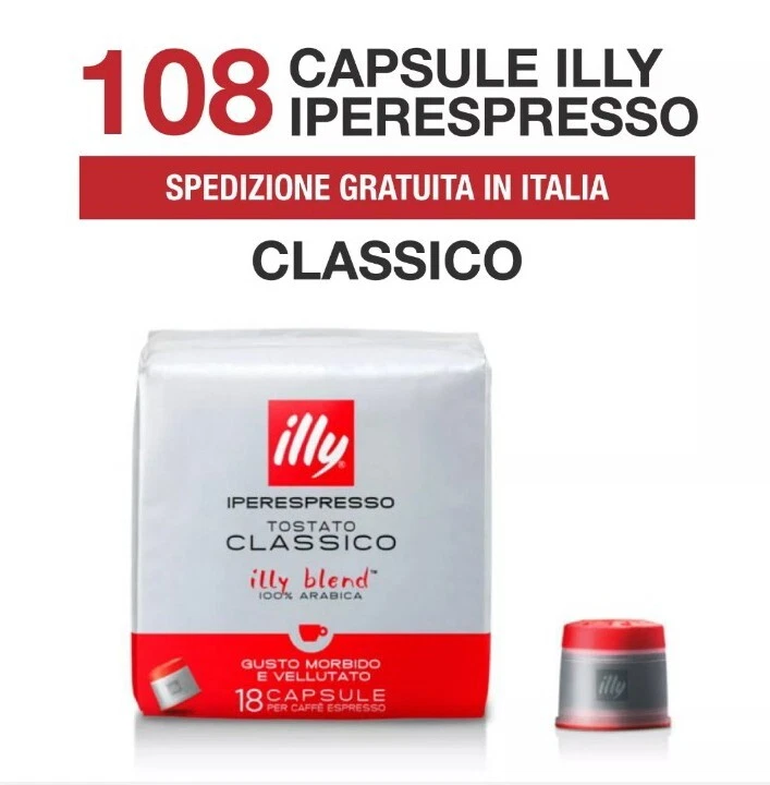 108 CAPSULE CAFFE' ILLY IPERESPRESSO TOSTATO CLASSICO IPER ESPRESSO CLASSICA - Immagine 1 di 1