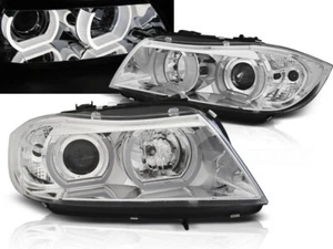 headlights for BMW E90 E91 2005 2006-2008 saloon touring U-TYPE XENON chrome LHD - Picture 1 of 4