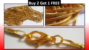 Cadena de serpiente enchapada en oro 1,2 mm x 18 pulgadas - Compra 2 Obtén 1 GRATIS - Imagen 1 de 8