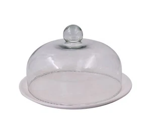 Temp-tations Woodland 12" Ceramic Platter with Dome Glass Lid in White - Picture 1 of 1