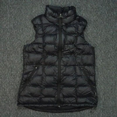 Chaleco REI para mujer grande negro plumón acolchado chaleco cremallera completa bolsillos aislados Foto 1 de 4