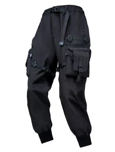 X440 Matte Black Paratrooper Streetwear Techwear Cargo Joggers Pants - Picture 1 of 7