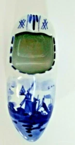 Zapato zueco azul Delft de colección cenicero holandesa cerámica pintada a mano - Imagen 1 de 4