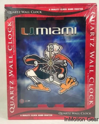 NCAA Miami Hurricanes Quartz Wall Clock 10 x 12 Cover