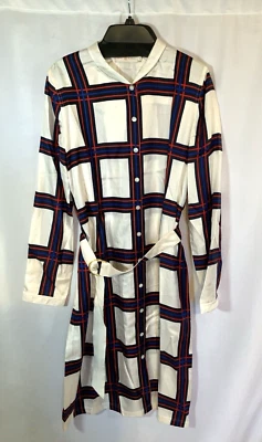 Vestido camisero Tory Burch Milano tartán seda a cuadros talla 2 Foto 1 de 4