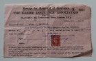 1952 Canine Insurance Association  Coastguard Hotel Bognor Regis Sussex  Receipt