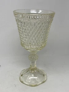 Grande vaso calice piatto composto punta diamante diadema vetro Indiana vintage - Foto 1 di 8