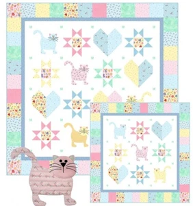 Feline Drive Fabric SMITTEN THE KITTEN Cat Quilt Piecing & Applique PATTERN ONLY - Picture 1 of 8