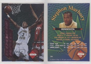 1996 Collector's Edge Rookie Rage Pink Stephon Marbury #26 Rookie RC