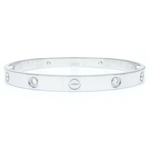 CARTIER B6035800 Love bracelet 18K White Gold Half Diamond Size 19 /293187 - Picture 1 of 8