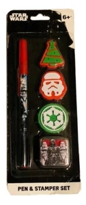 Kit de 3 estampillas temáticas de Navidad Star Wars con bolígrafo de tinta y tinta NUEVO Edad 6+ - Imagen 1 de 2