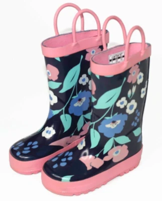 Botas de lluvia Carter's para niñas pequeñas rosa multicolor flores talla US:7 Foto 1 de 4