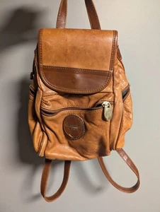 Vintage Valentino di Paolo Brown Leather Mini Backpack - Picture 1 of 11