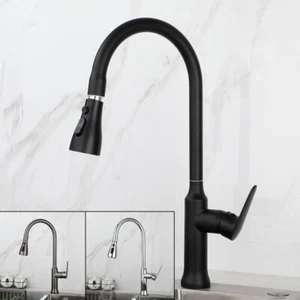 Spring Kitchen Sink Faucet Pull Down Sprayer 360°Swivel Single Handle Mixer Taps - Picture 1 of 37