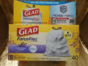 Glad 13 gal. Kitchen FEBREZE Trash Bags 40 bags and 13gal/20 bags. 2 packs. - Picture 1 of 9